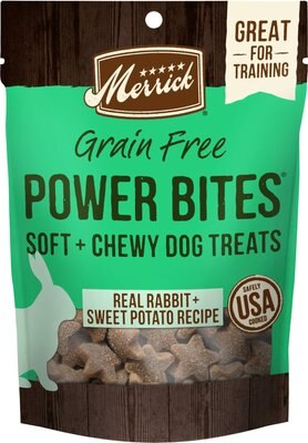 Merrick Power Bites Real Rabbit + Sweet Potato Recipe Grain-Free Soft & Chewy Dog Treats, slide 1 of 1