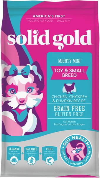 Solid Gold Mighty Mini Gut Health Small & Toy Breed Grain-Free Chicken, Chickpea & Pumpkin Dry Dog Food, 11-lb bag slide 1 of 7