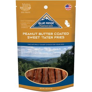Blue Ridge Naturals Peanut Butter Coated Sweet Tater Fries Dehydrated Dog Treats, 5-oz bag