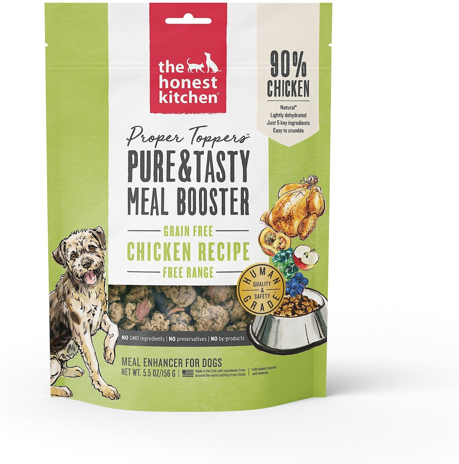 The Honest Kitchen Proper Toppers Grain Free Chicken Recipe Dehydrated Dog Food Topper