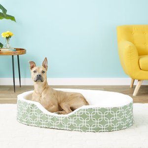 MidWest QuietTime Defender Orthopedic Bolster Cat & Dog Bed w/ Removable Cover, Green, 43-in