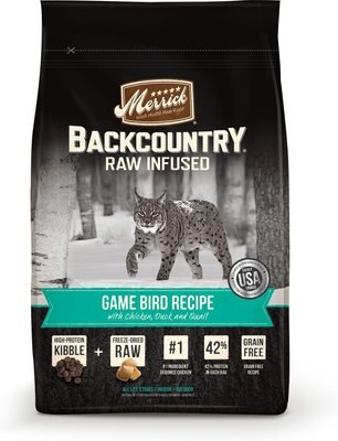 Merrick Backcountry Raw Infused Game Bird Recipe with Chicken, Duck & Quail Grain-Free Dry Cat Food, slide 1 of 1