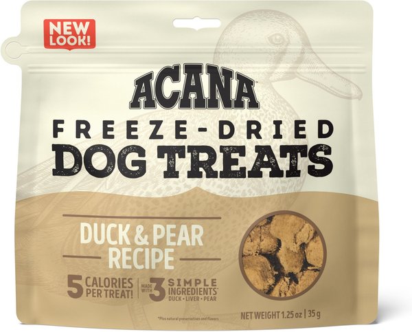 ACANA Singles Duck & Pear Formula Grain-Free Freeze-Dried Dog Treats, 1.25-oz bag slide 1 of 5