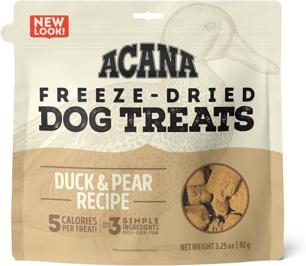ACANA Singles Duck & Pear Formula Grain-Free Freeze-Dried Dog Treats, 3.25-oz bag slide 1 of 5