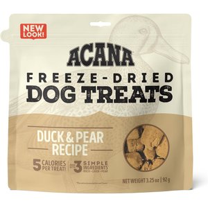ACANA Singles Duck & Pear Formula Grain-Free Freeze-Dried Dog Treats, 3.25-oz bag