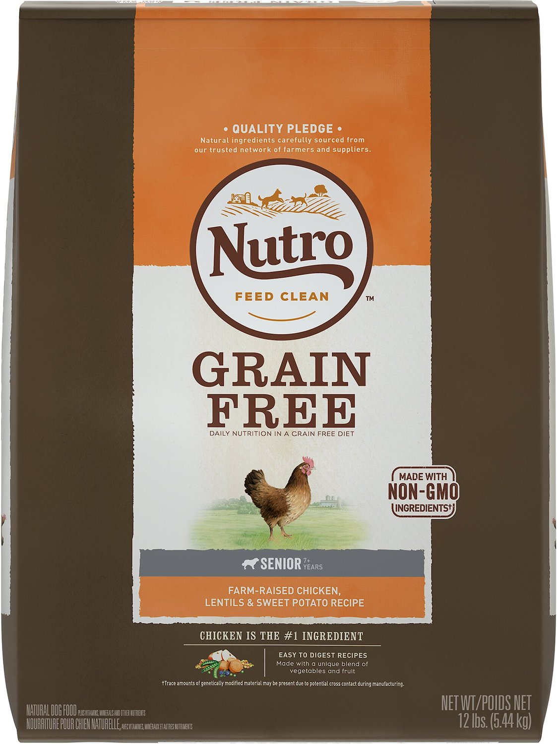 Merrick Grain Free Senior Chicken Sweet Potato Dry Dog Food, 12 lb Pets by Nature