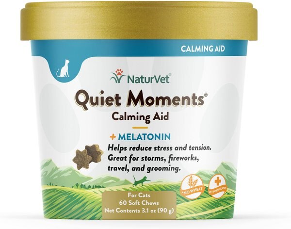 NaturVet Quiet Moments Soft Chews Calming Supplement for Cats, 60 count slide 1 of 2