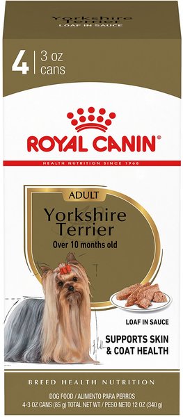 Royal Canin Breed Health Nutrition Yorkshire Terrier Adult Loaf In Sauce Dog Food, 3-oz, case of 4  slide 1 of 9