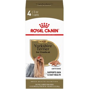 Royal Canin Breed Health Nutrition Yorkshire Terrier Adult Loaf In Sauce Dog Food, 3-oz, case of 4 