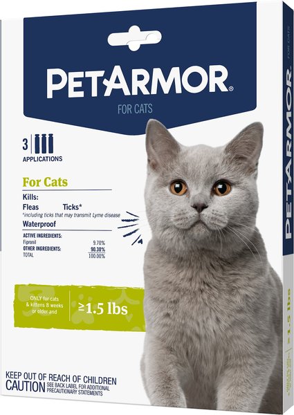 PetArmor Flea & Tick Spot Treatment for Cats, over 1.5 lbs, 3 Doses (3-mos. supply) slide 1 of 10