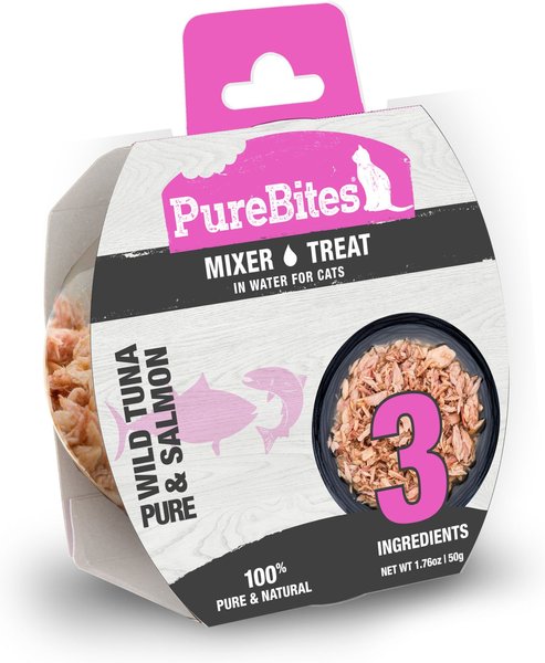 PureBites Mixers 100% Tuna & Salmon in Water Grain-Free Cat Food Trays, 1.76-oz, case of 12 slide 1 of 9