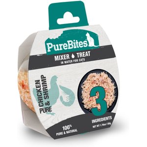 PureBites Mixers 100% Chicken Breast & Shrimp in Water Grain-Free Cat Food Trays, 1.76-oz, case of 12