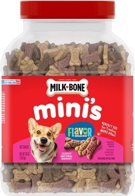 Milk-Bone Mini's Flavor Snacks Beef, Chicken & Bacon Flavored Biscuit Dog Treats, slide 1 of 1