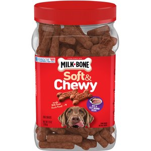 Milk-Bone Soft & Chewy Beef & Filet Mignon Recipe Dog Treats, 25-oz tub