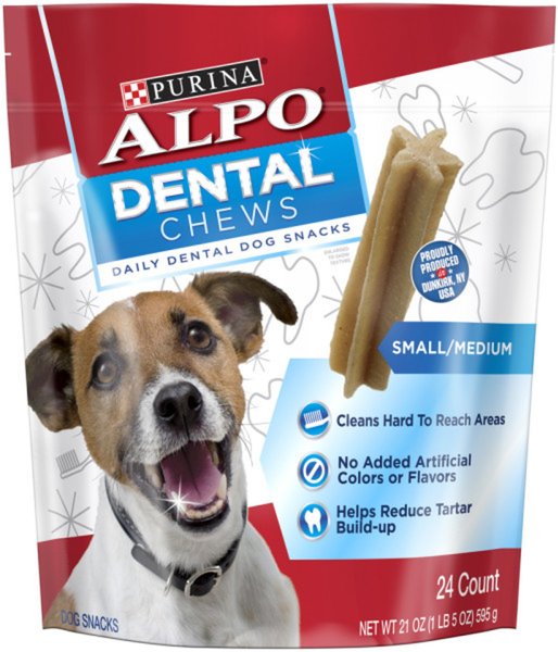 ALPO Dental Chews Small/Medium Dental Dog Treats, 21-oz bag, 24 count slide 1 of 10